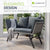 Polyrattan Multifunktionsbank Calvia Schwarz/Grau/Creme