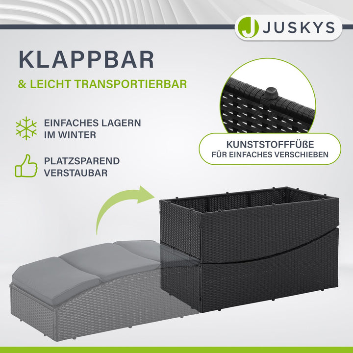 Faltbare Polyrattan Sonnenliege Lamia