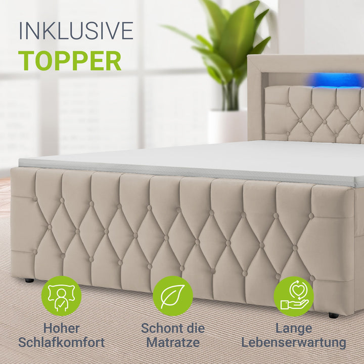 Boxspringbett Leona - Samt