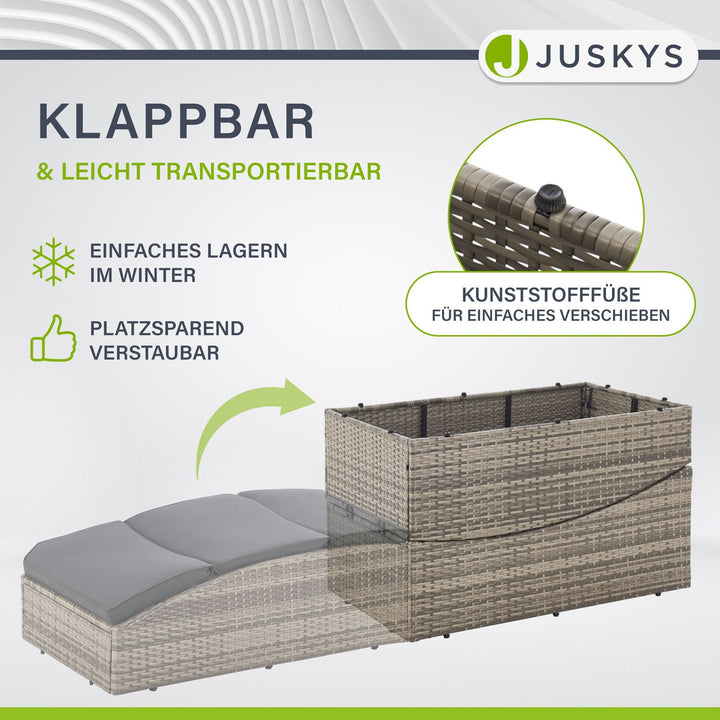 Faltbare Polyrattan Sonnenliege Lamia
