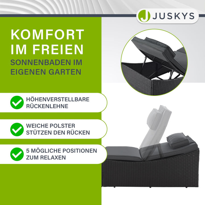 Faltbare Polyrattan Sonnenliege Lamia