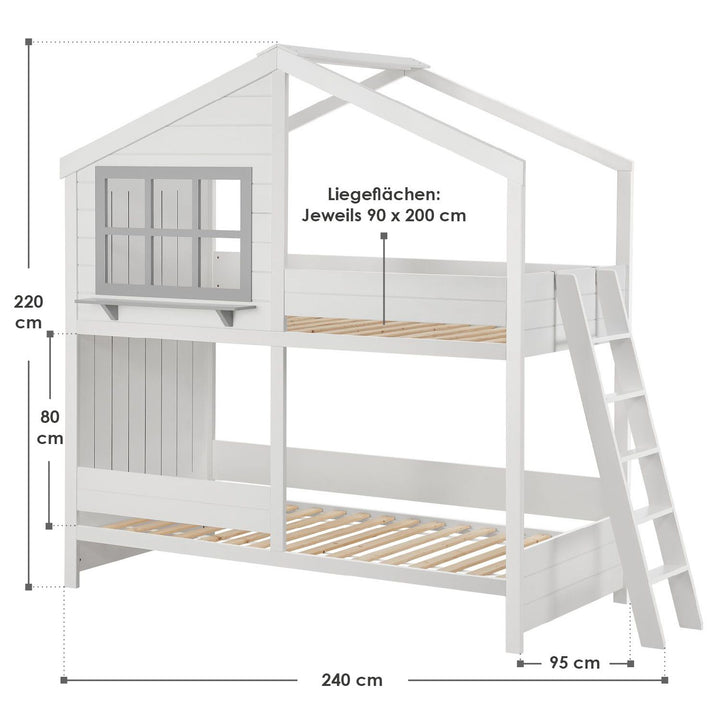 Kinder Hochbett Traumhaus 90 x 200 cm