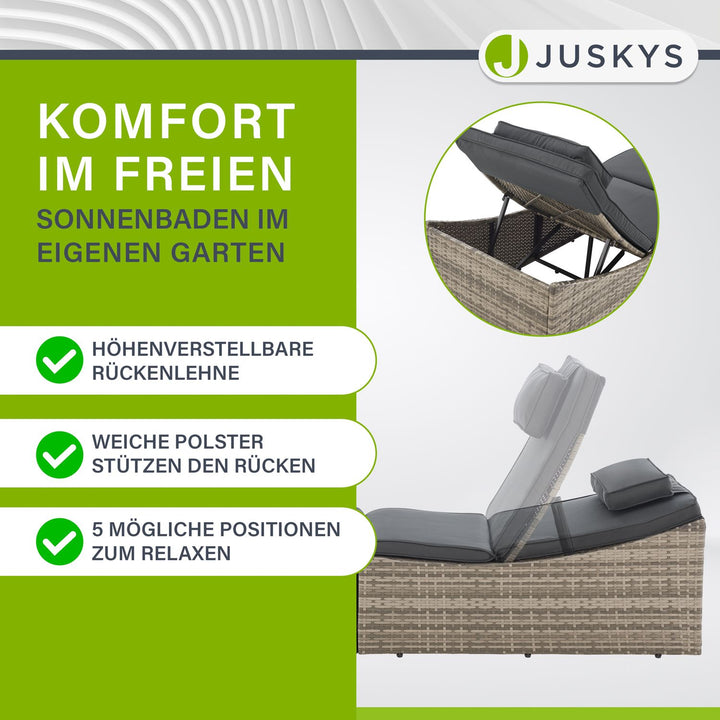 Faltbare Polyrattan Sonnenliege Lamia