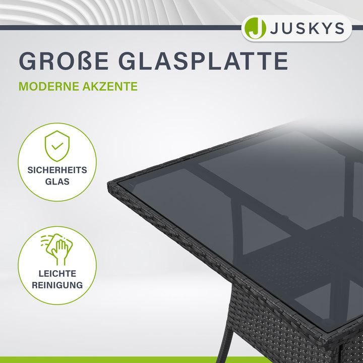Eckiger Polyrattan Gartentisch Yoro