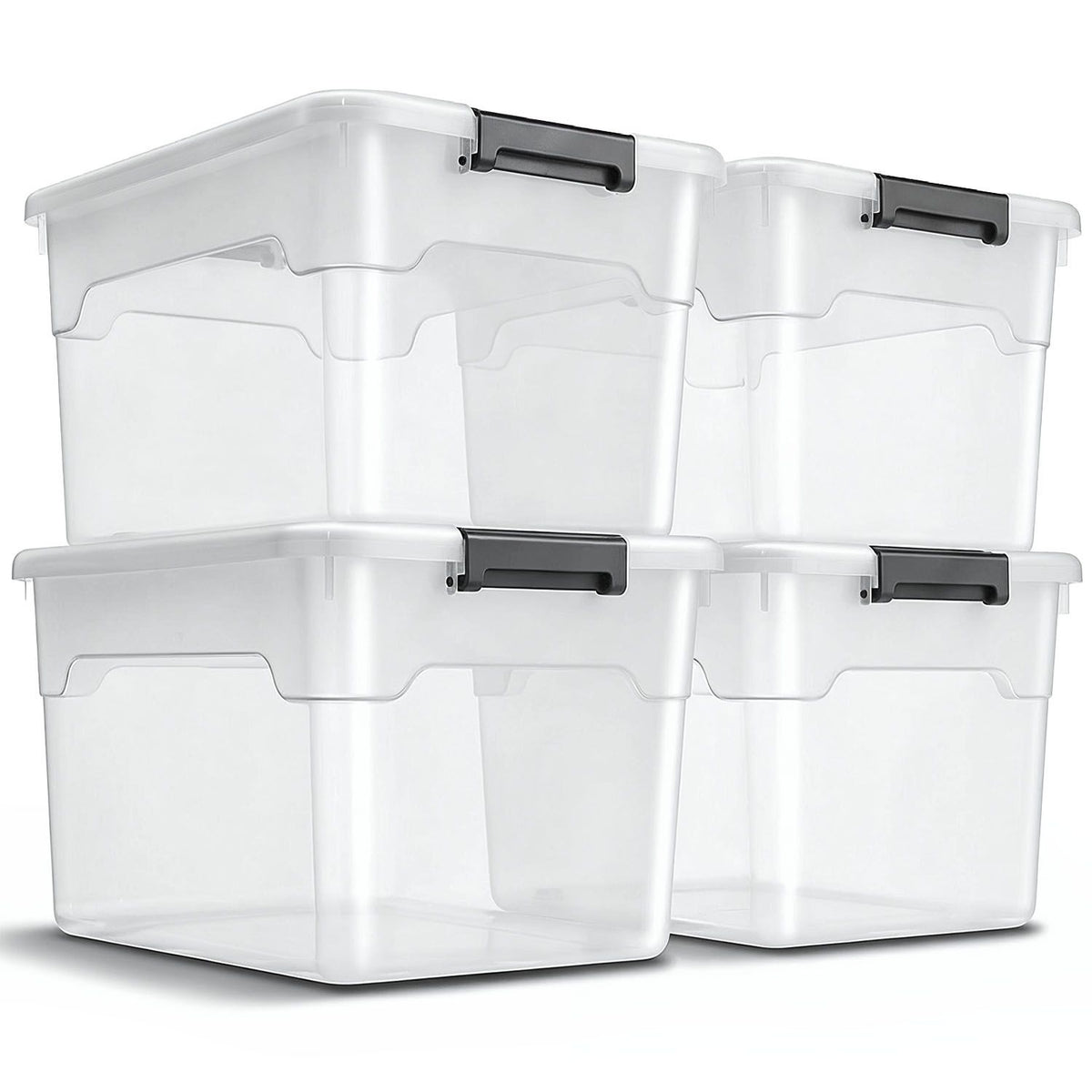 Aufbewahrungsbox mit Deckel transparent & stapelbar