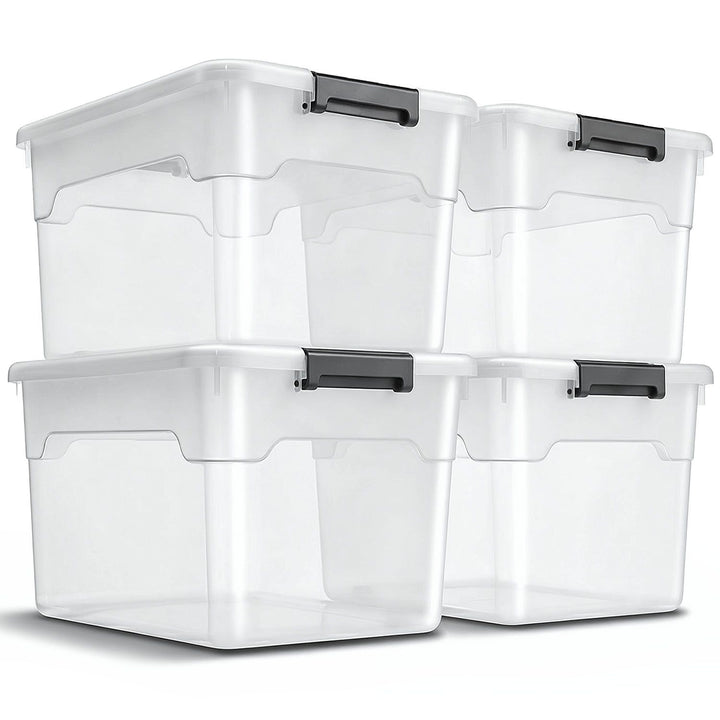 Aufbewahrungsbox mit Deckel transparent & stapelbar