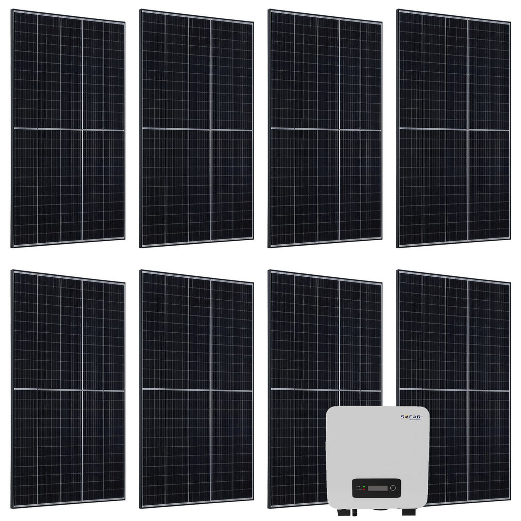 Solaranlage Set mit 8 Longi 400 W Solarpaneele & Wechselrichter
