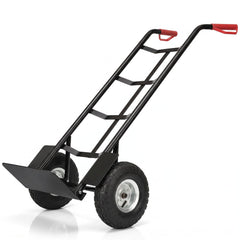 Sackkarre Basic in schwarz mit roten Griffen klappbar