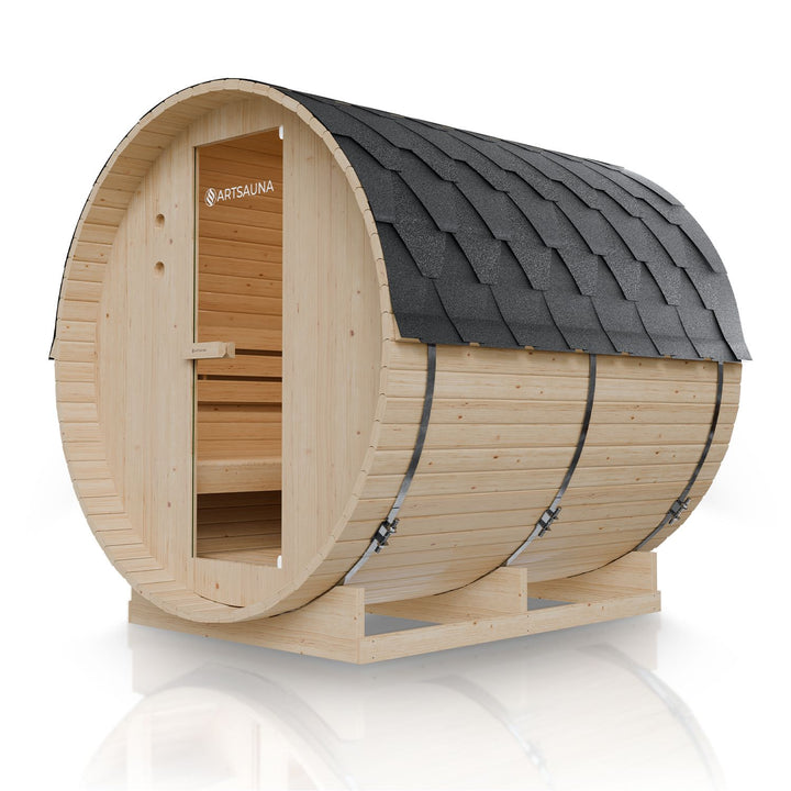 Fasssauna Spitzbergen mit Saunaofen