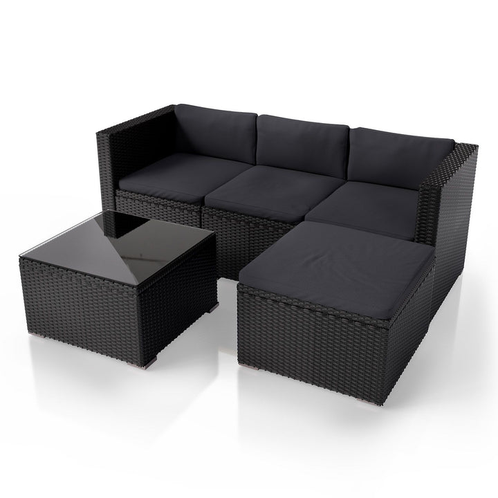 Polyrattan Lounge Punta Cana mit Sofa & Glastisch