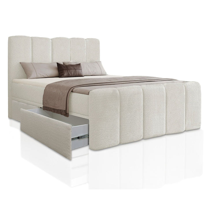 Boxspringbett Manitoba - Bouclé-Stoff