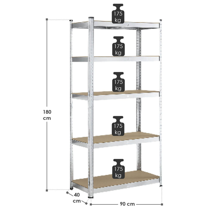 Lagerregal Basic 2er Set 180 x 90 x 40 cm