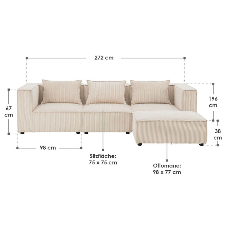 Modulares Sofa Domas L - 3 Sitzer