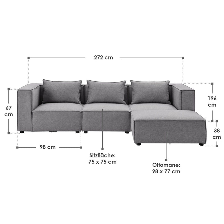 Modulares Sofa Domas L - 3 Sitzer