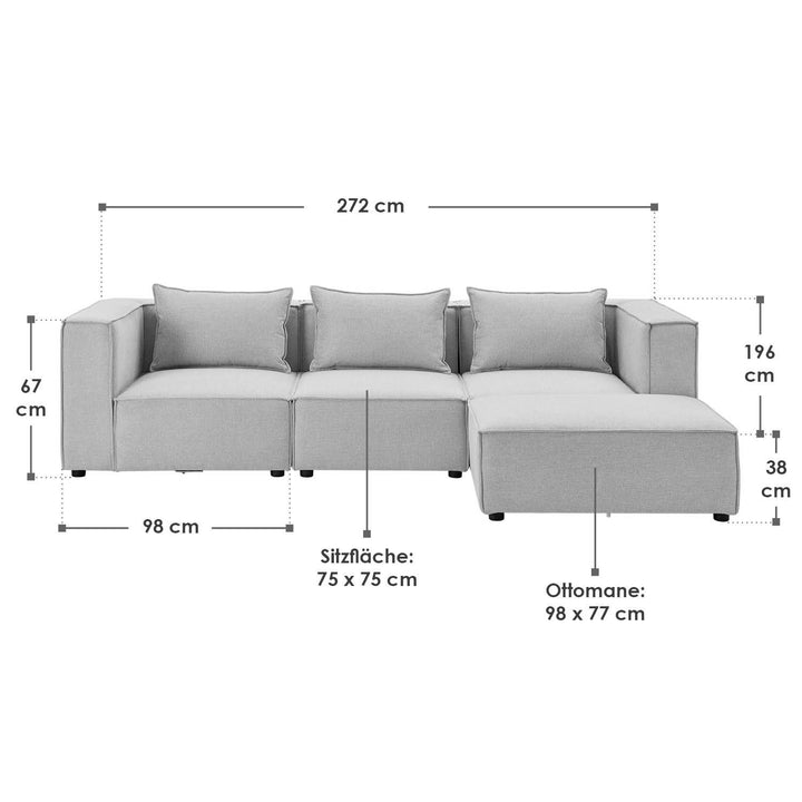 Modulares Sofa Domas L - 3 Sitzer