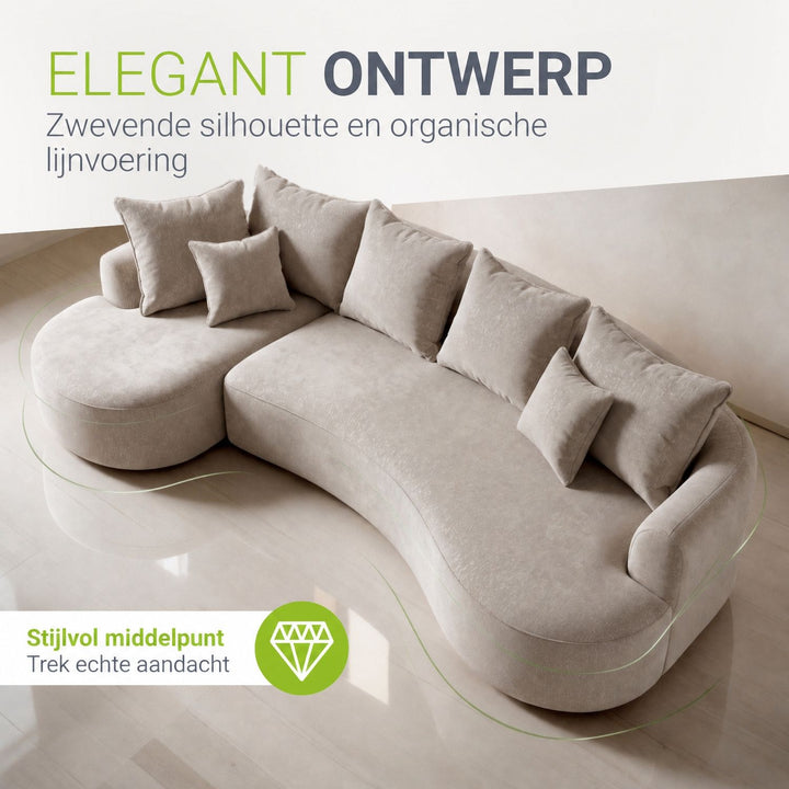 Sofa Tirano mit Ottomane & Dekokissen