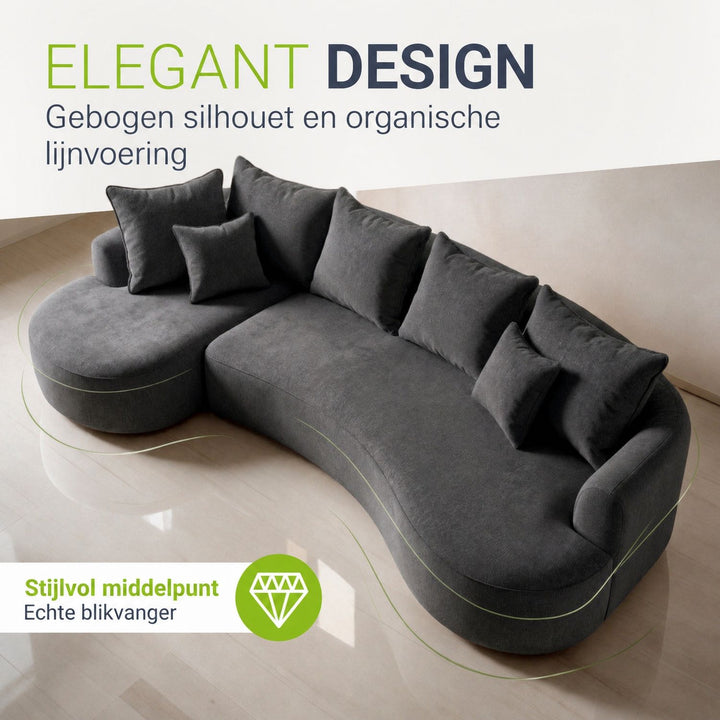 Sofa Tirano mit Ottomane & Dekokissen