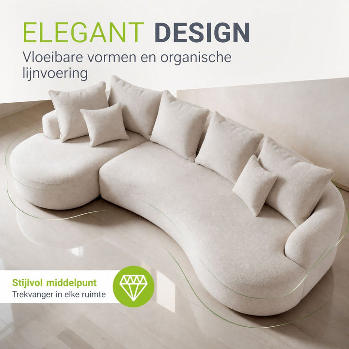 Sofa Tirano mit Ottomane & Dekokissen