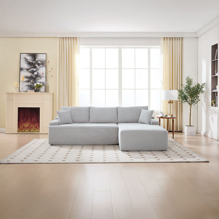 Sofa Coredo mit Cord Bezug & Dekokissen