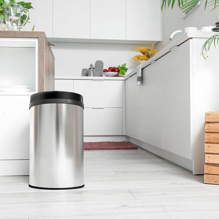 Runder Mülleimer mit Sensor