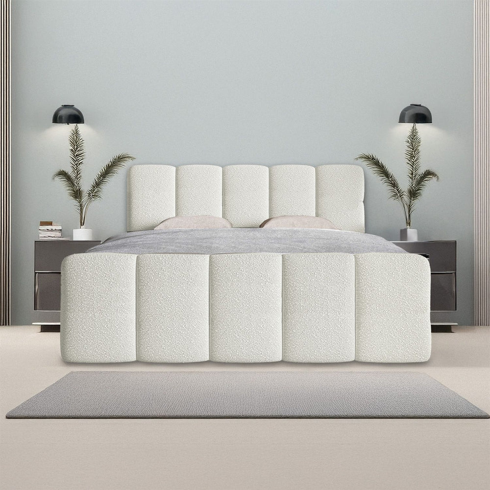 Boxspringbett Manitoba - Bouclé-Stoff