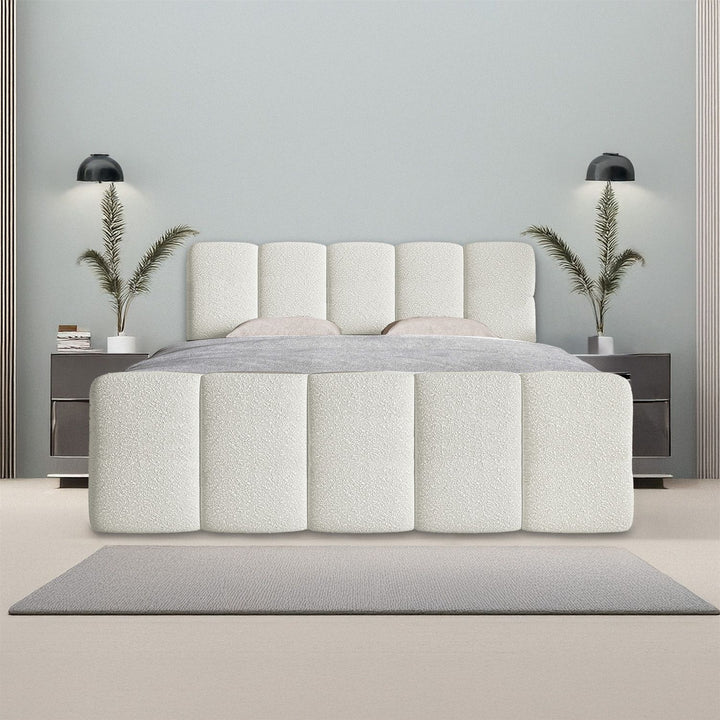 Boxspringbett Manitoba - Bouclé-Stoff