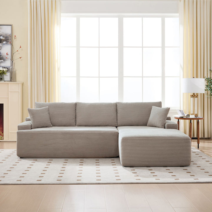 Sofa Coredo mit Cord Bezug & Dekokissen