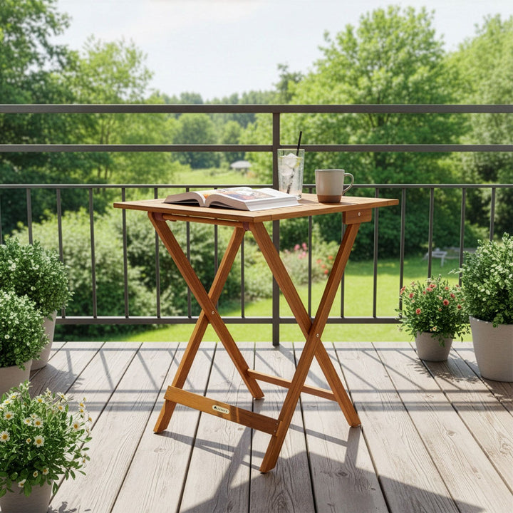 Klappbarer Holztisch für Balkon & Garten