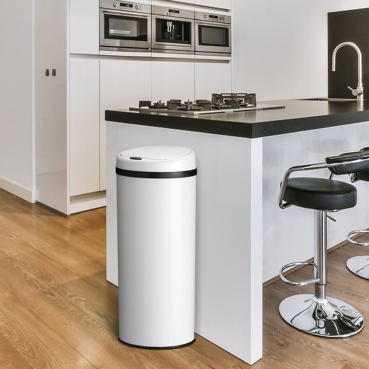 Runder Mülleimer mit Sensor