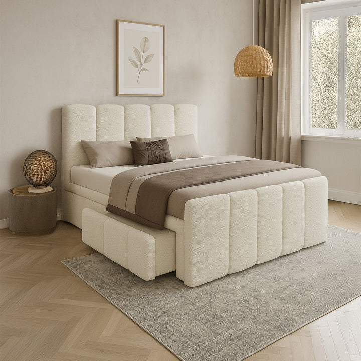 Boxspringbett Manitoba - Bouclé-Stoff