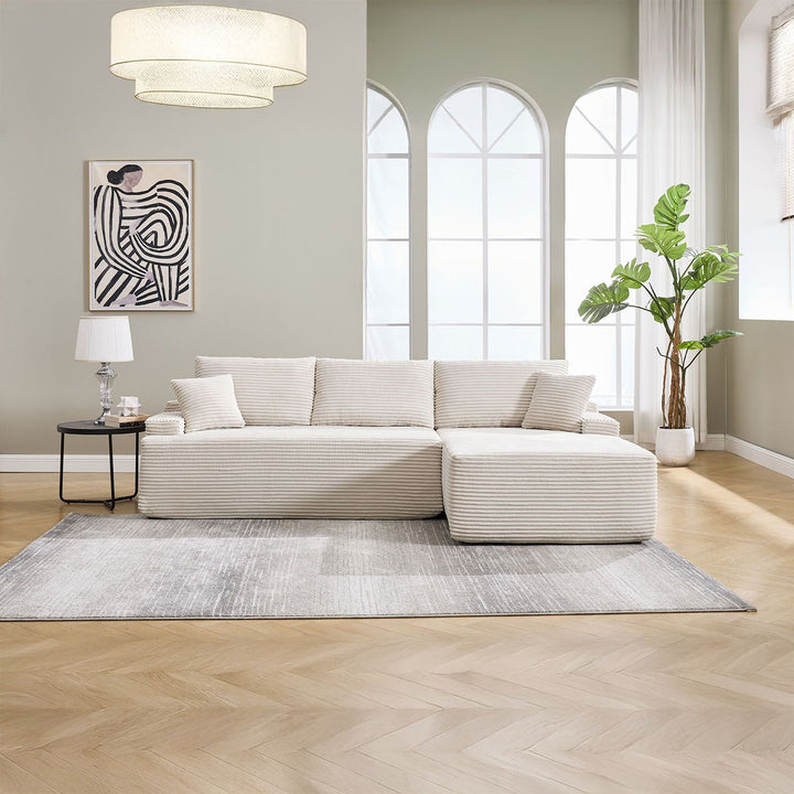 Sofa Coredo mit Cord Bezug & Dekokissen