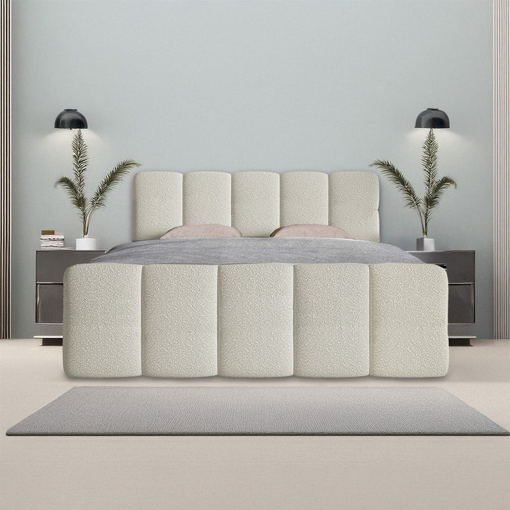 Boxspringbett Manitoba - Bouclé-Stoff