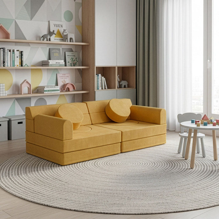 Kindersofa Kayo mit Cord Bezug & Kissen