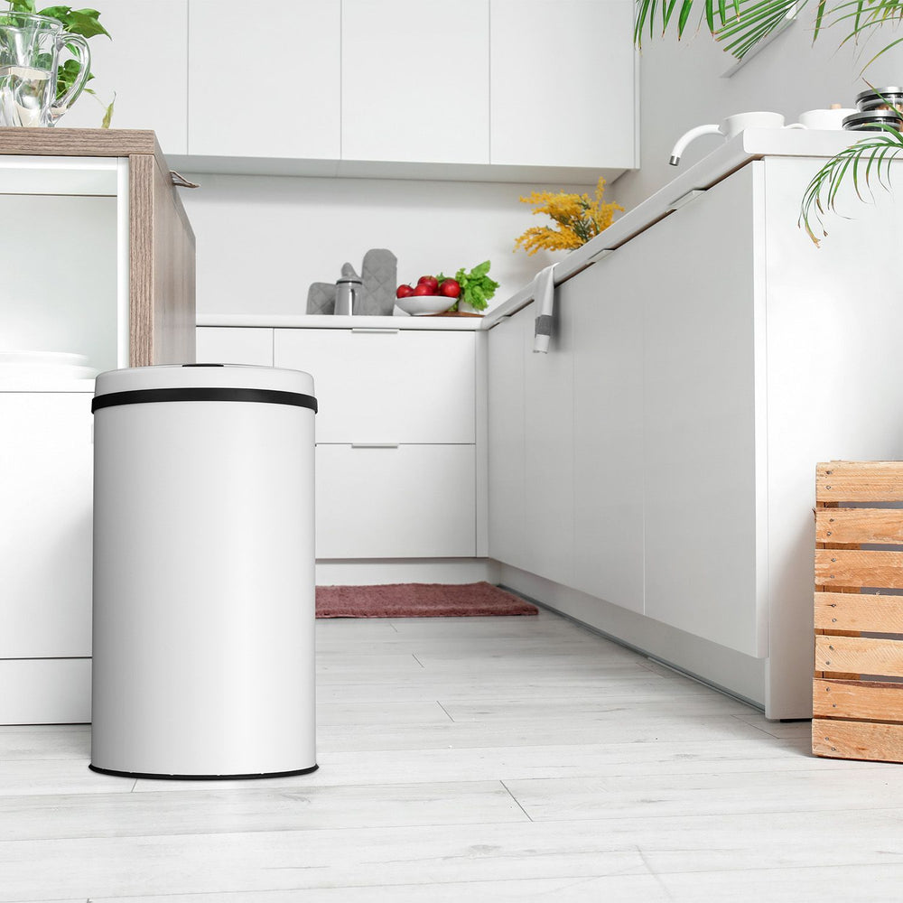 Runder Mülleimer mit Sensor