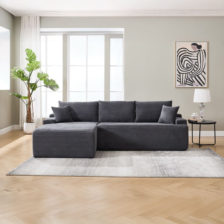 Sofa Coredo mit Cord Bezug & Dekokissen