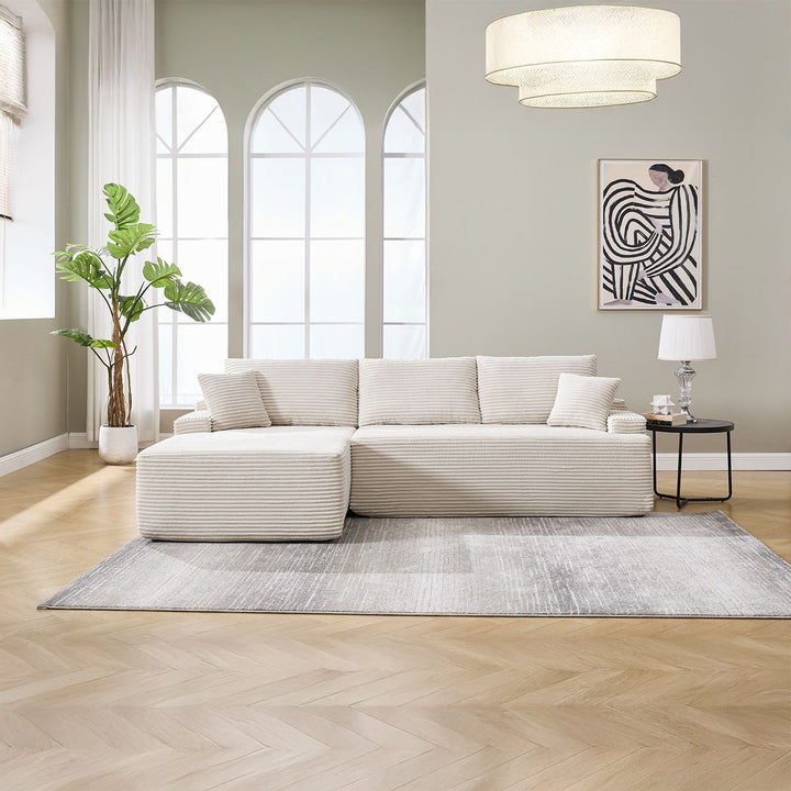 Sofa Coredo mit Cord Bezug & Dekokissen