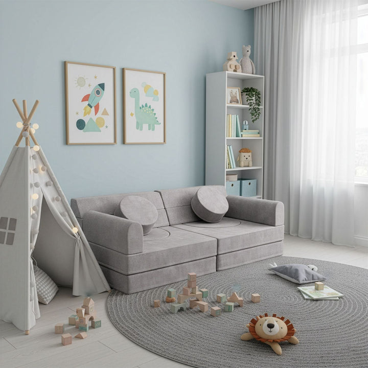 Kindersofa Kayo mit Cord Bezug & Kissen
