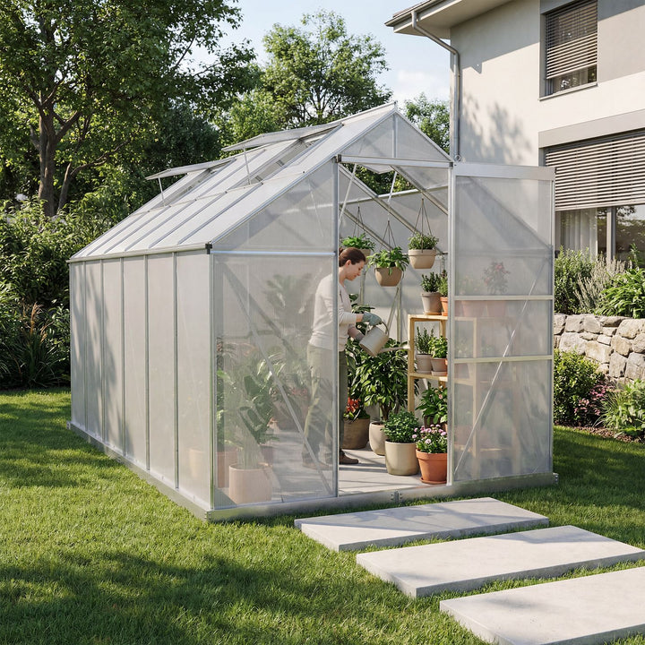 Aluminium Gewächshaus mit Fundament