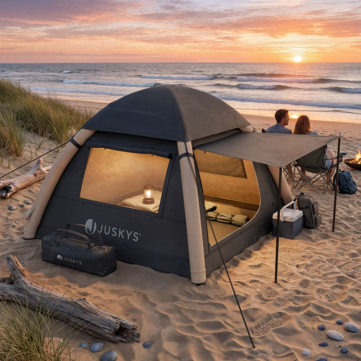 Aufblasbares Zelt mit Zubehör für 1-4 Personen