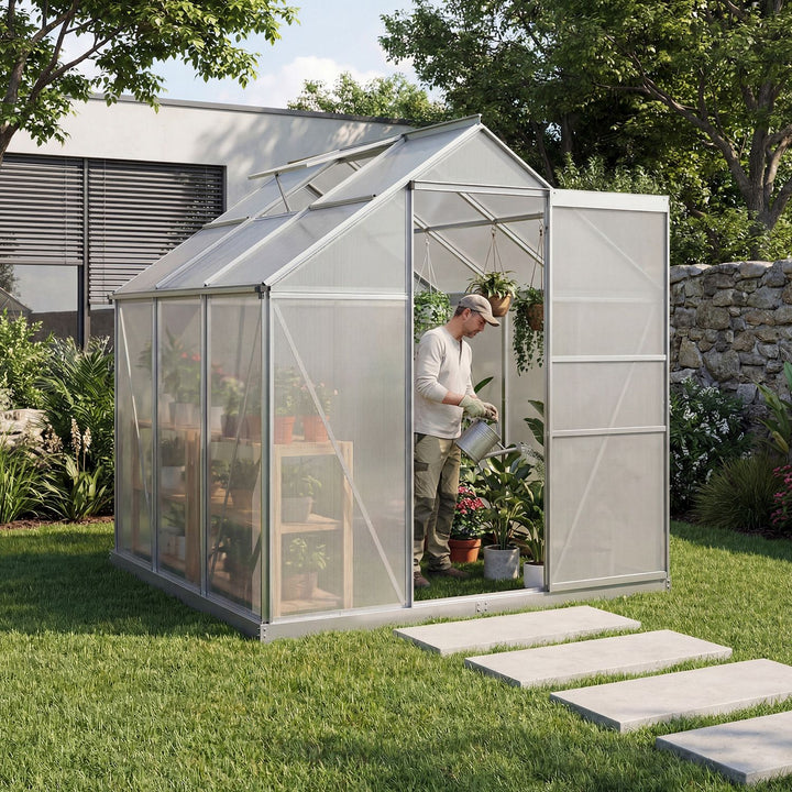 Aluminium Gewächshaus mit Fundament