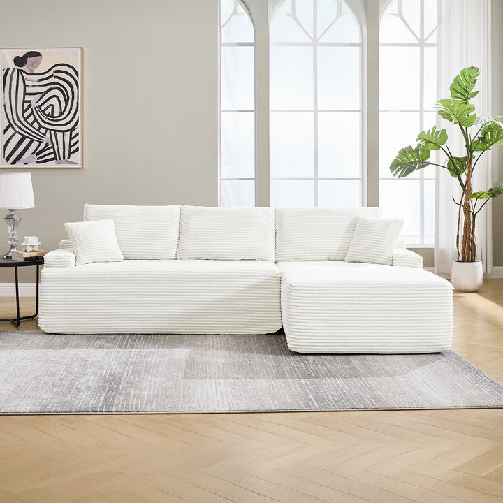 Sofa Coredo mit Cord Bezug & Dekokissen