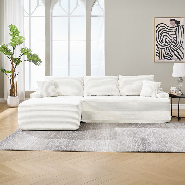 Sofa Coredo mit Cord Bezug & Dekokissen