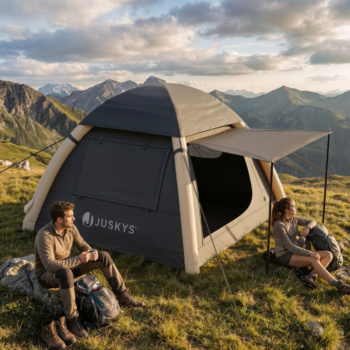 Aufblasbares Zelt mit Zubehör für 1-4 Personen