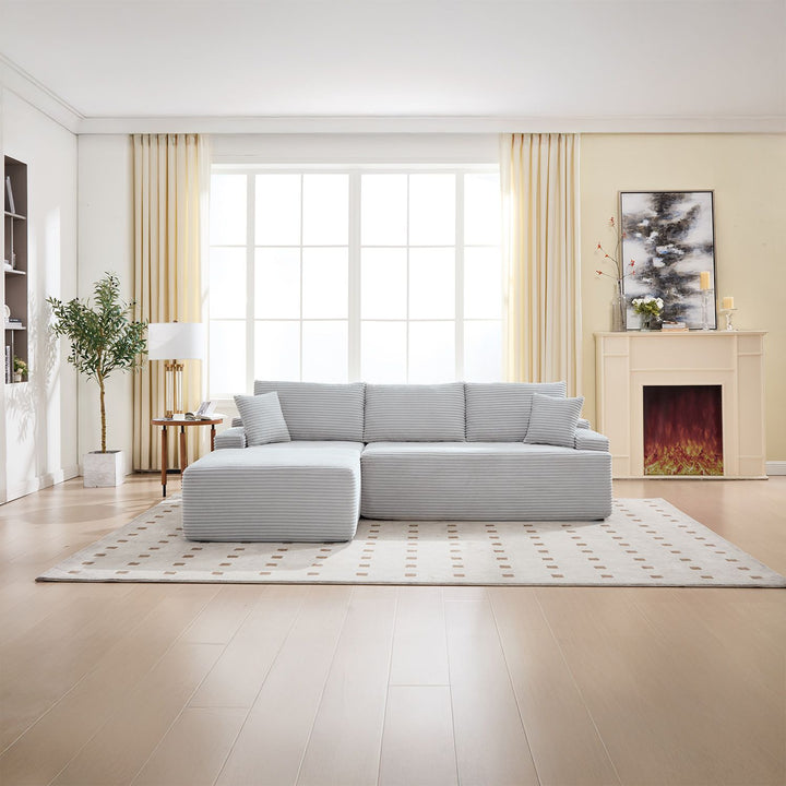 Sofa Coredo mit Cord Bezug & Dekokissen