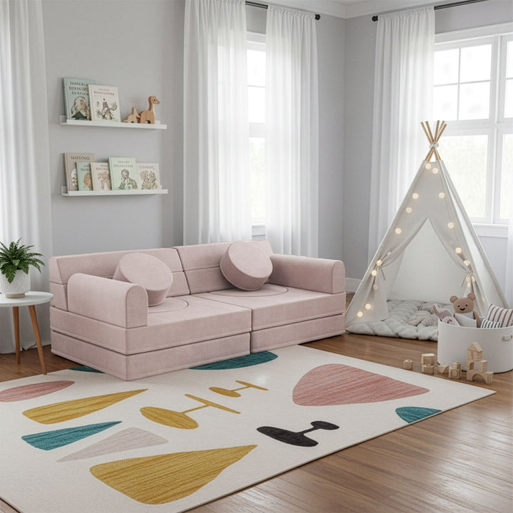 Kindersofa Kayo mit Cord Bezug & Kissen