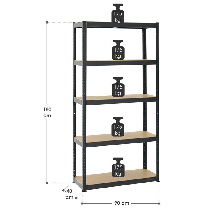 Lagerregal Basic 2er Set 180 x 90 x 40 cm