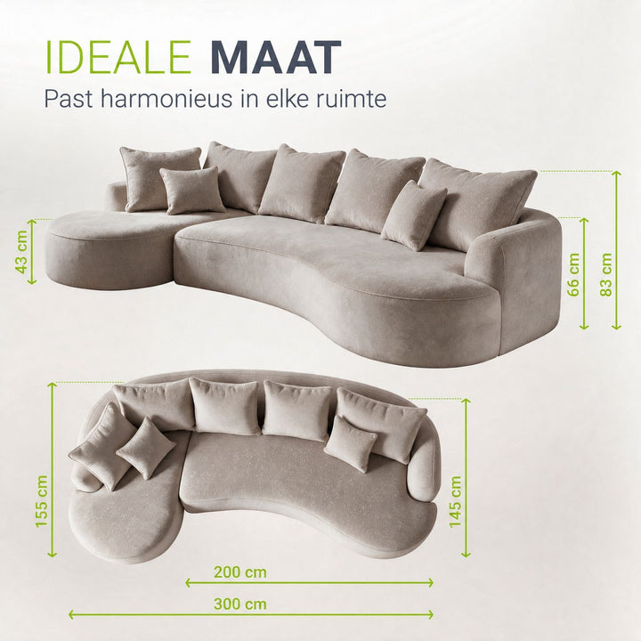 Sofa Tirano mit Ottomane & Dekokissen