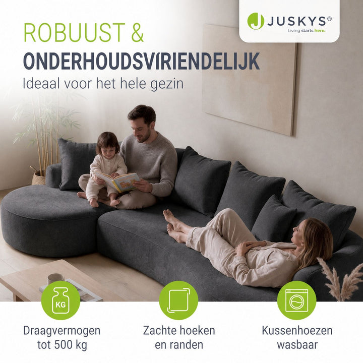Sofa Tirano mit Ottomane & Dekokissen