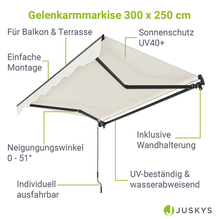 Gelenkarmmarkise mit Kurbel