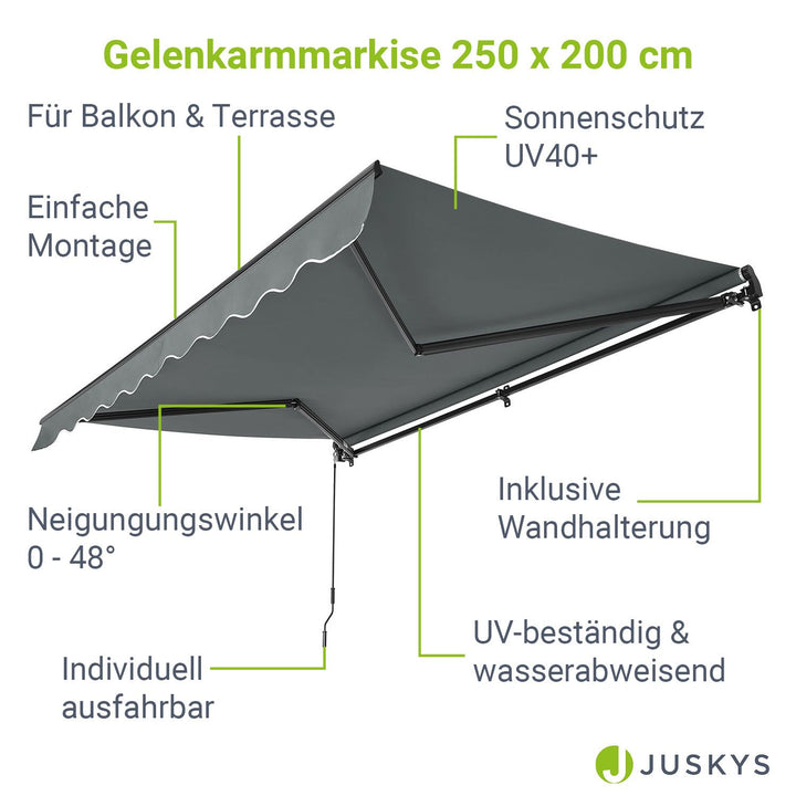 Gelenkarmmarkise mit Kurbel